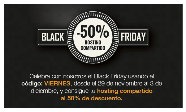 50% de descuento en hosting compartido